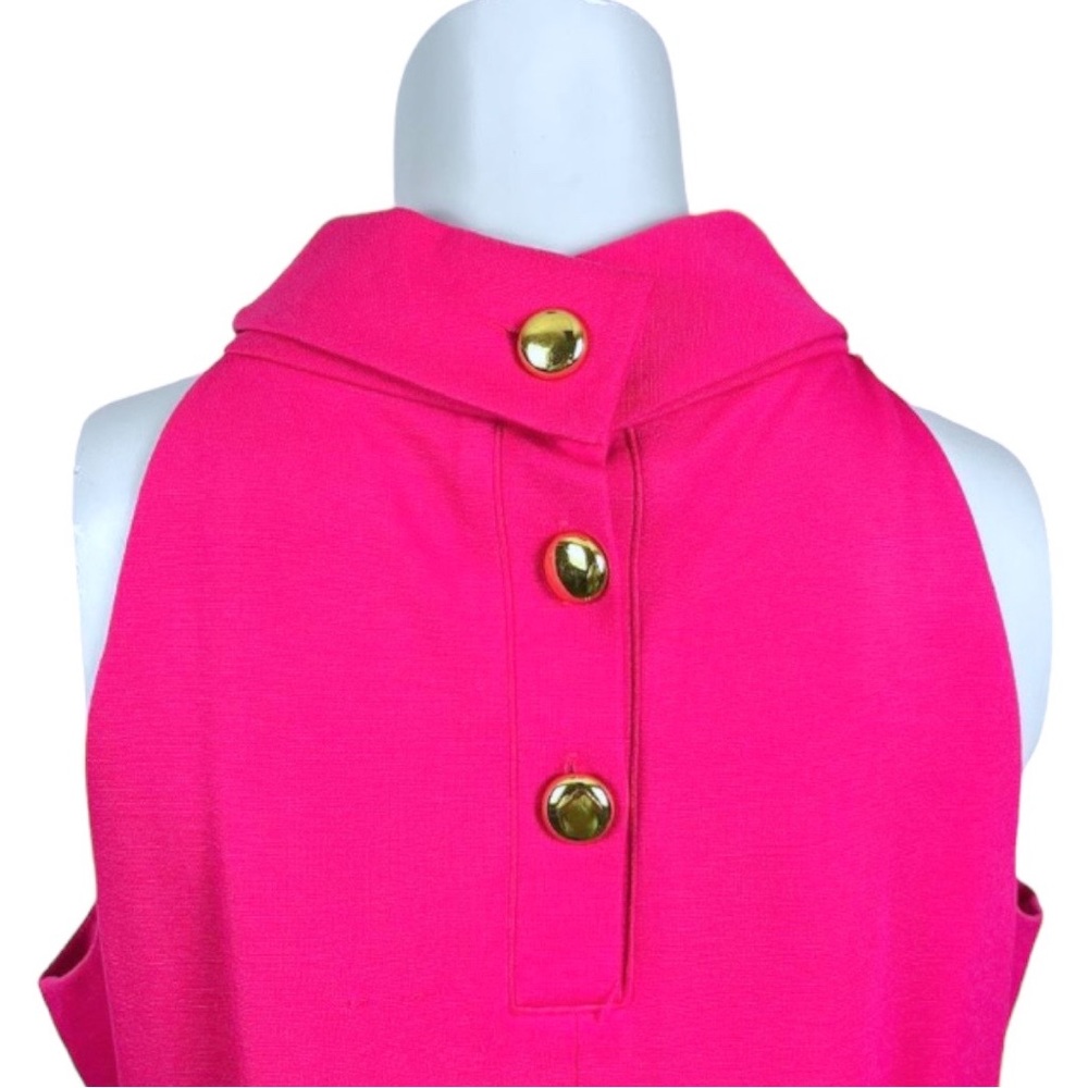 Eliza J Dress Size 12 Shift Mini Hot Pink High Neck Mock Neck - Picture 4 of 9